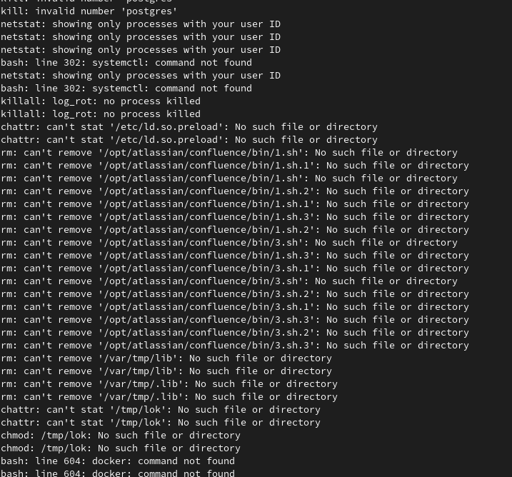 Screenshot of postgres_alpine docker logs